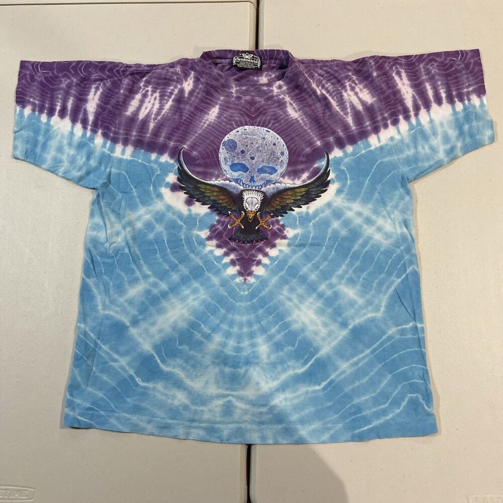 vintage symmetria grateful dead astrology l xl bird skull tie dye R. Hahn